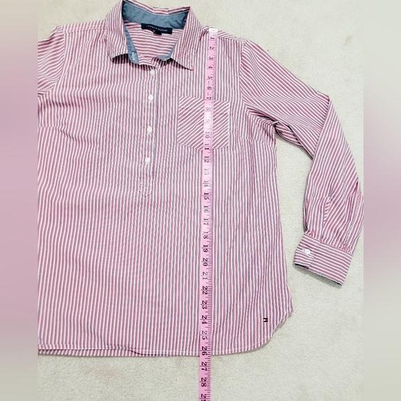Tommy Hilfiger Women's Striped 100% Cotton Tunic Shirt Size Large Classic Design - Picture 8 of 11